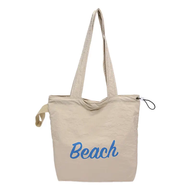 Red Beach Canvas Shoulder Bag Large Capacity - Image 3