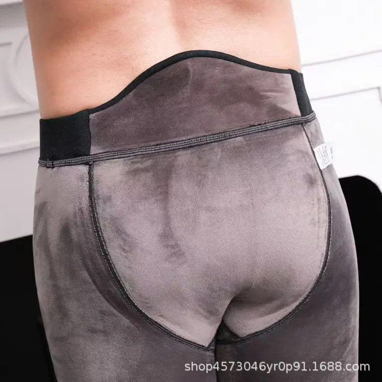 [authentic Guarantee] Velvet Thickened Men's Warm Pants High Waist Deep Crotch All-in-one Cotton Pants Super Elasticity Sweat-absorbent Slimming Inner Wear — feature 16