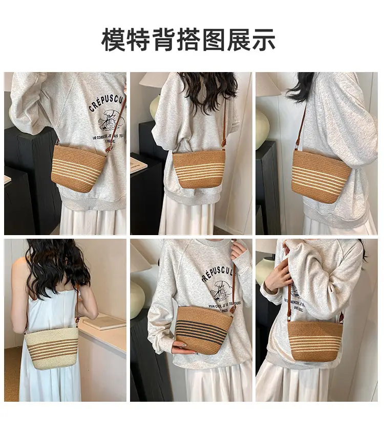 New Woven Straw Crossbody Bag for Women Summer Beach Vacation — feature 3