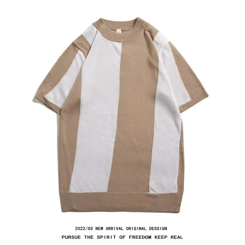 Men Slim Fit Knitted White Short Sleeve T-Shirt - Image 2