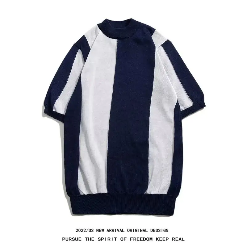 Men Slim Fit Knitted White Short Sleeve T-Shirt - Image 3