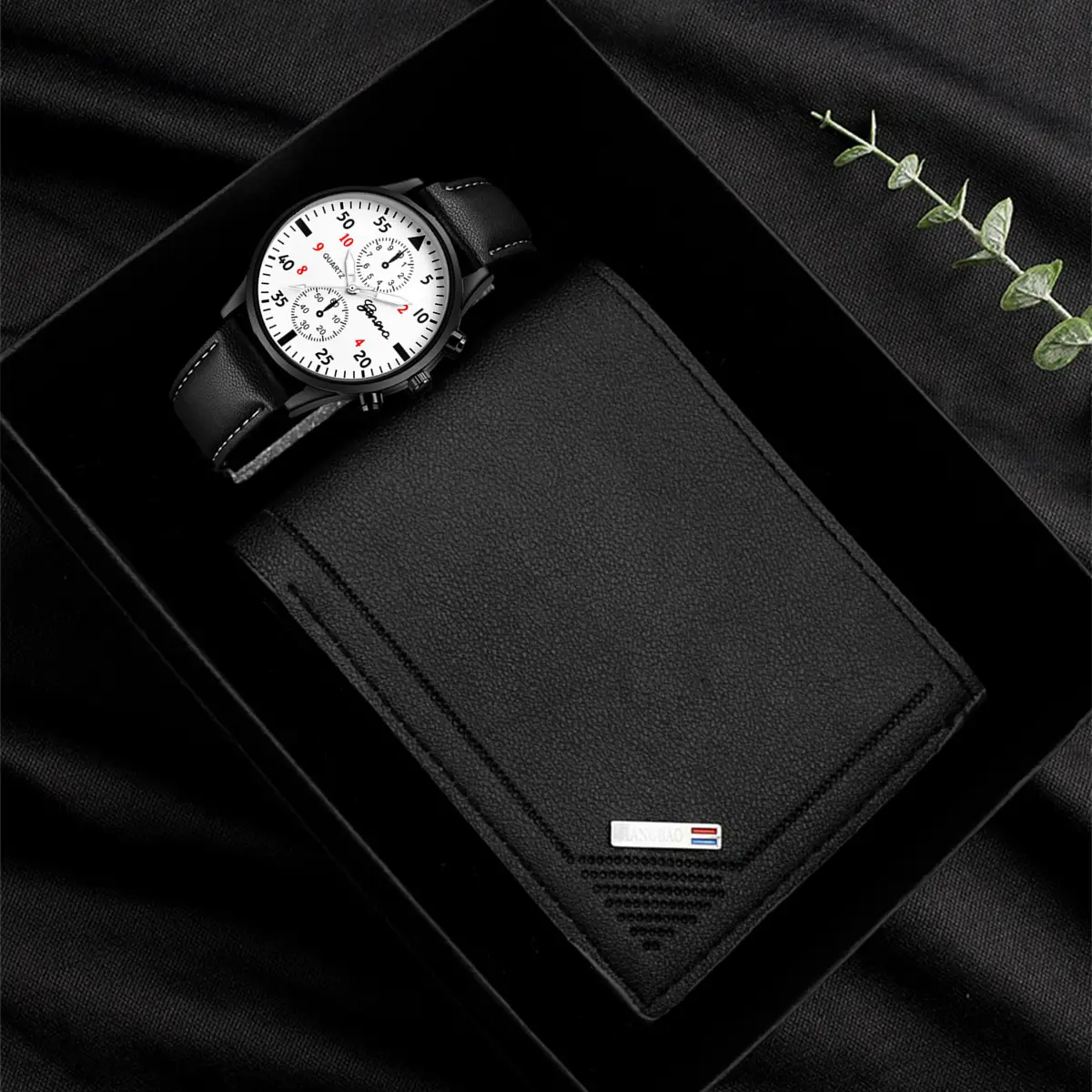 Men's Cross-Brand Leather Watch with 3 Straps Set - Image 11