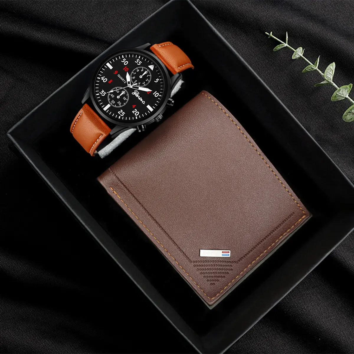 Men's Cross-Brand Leather Watch with 3 Straps Set - Image 13