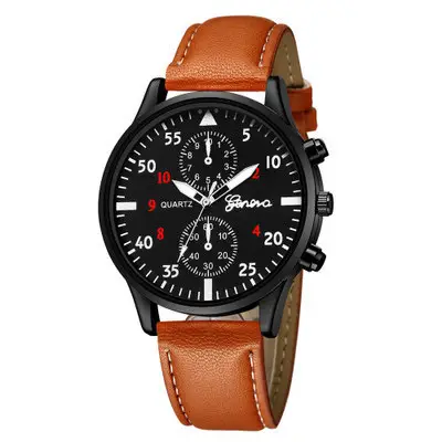 Men's Cross-Brand Leather Watch with 3 Straps Set - Image 7