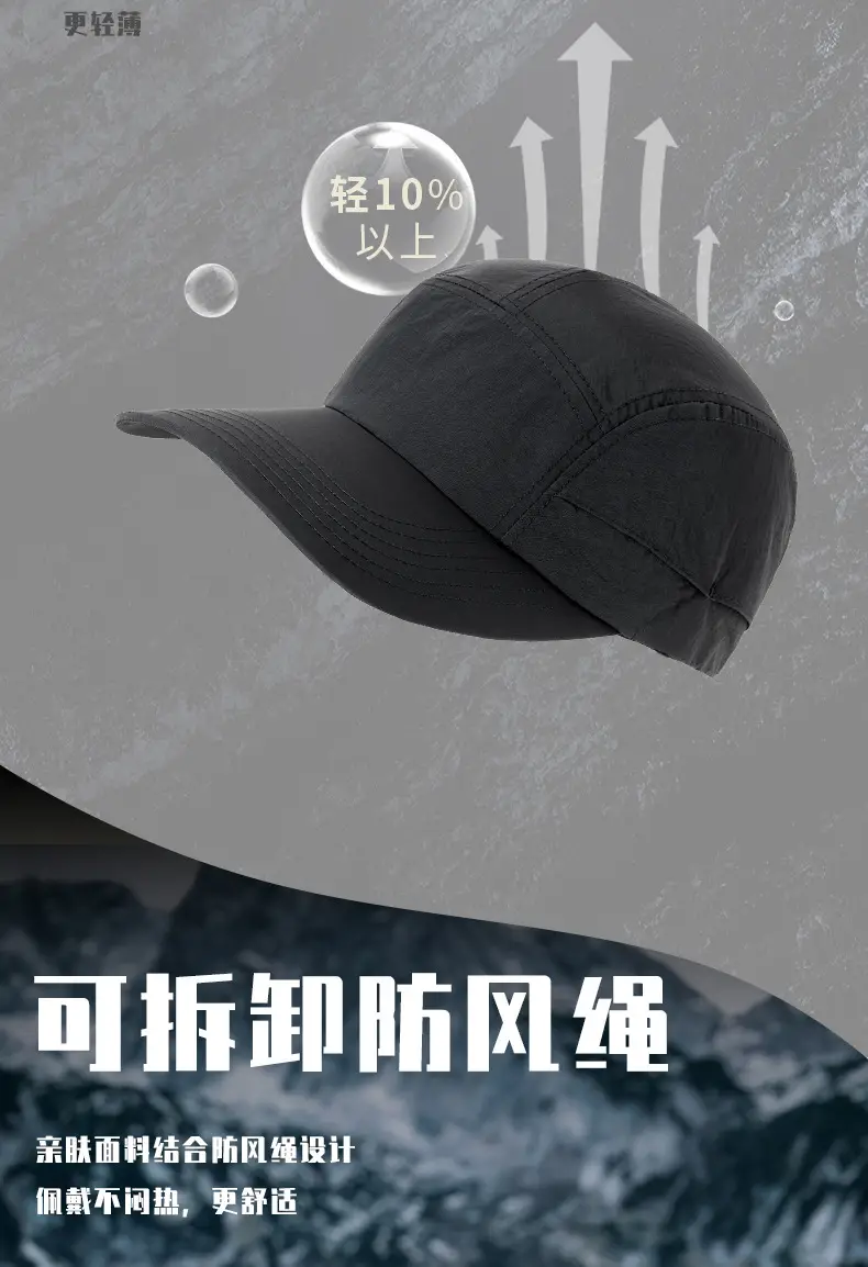 Men's Windproof Baseball Cap Black — feature 10