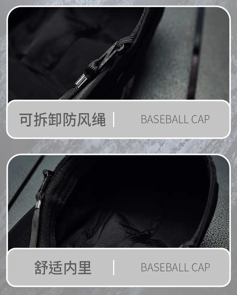 Men's Windproof Baseball Cap Black — feature 29