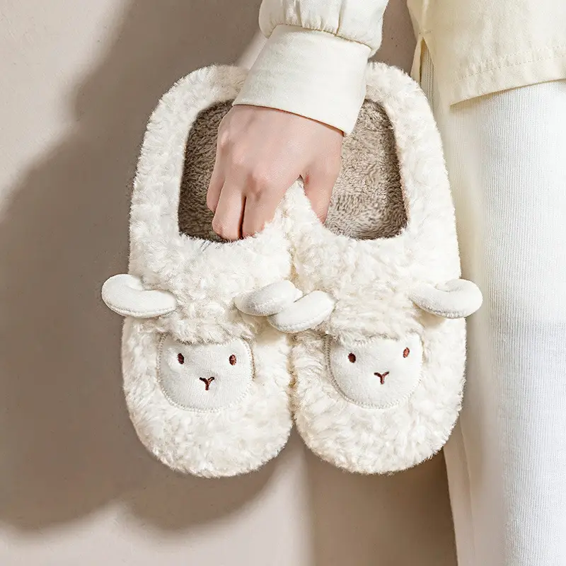 Cute Mao Mao Cotton Slippers Women Winter - Image 12
