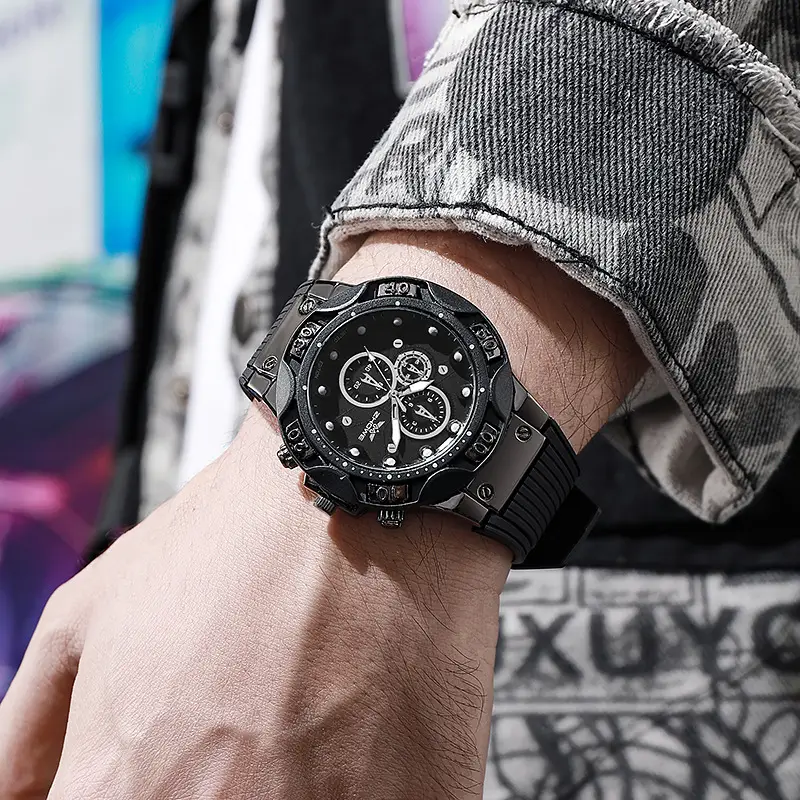Men's Cross Brand Quartz Watch Brown Silicone Strap - Image 8