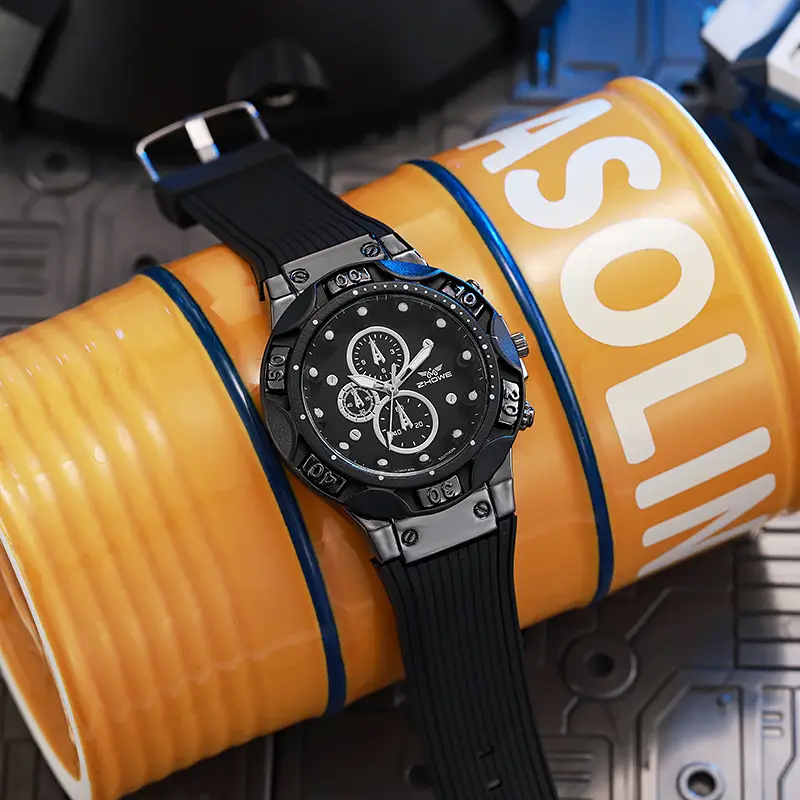 Men's Cross Brand Quartz Watch Brown Silicone Strap — feature 9