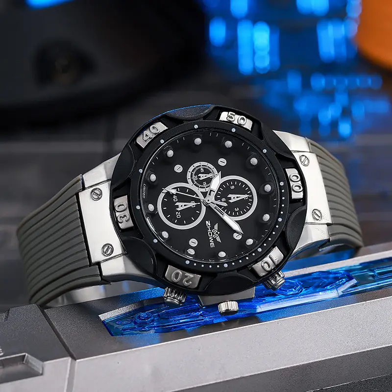 Men's Cross Brand Quartz Watch Brown Silicone Strap - Image 3