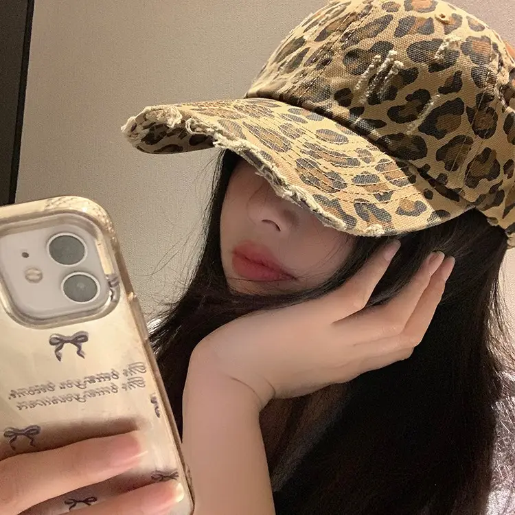 American Style Leopard Print Baseball Cap for Girls - Image 4