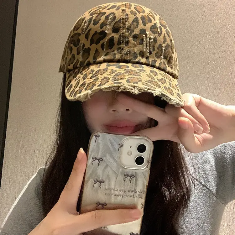 American Style Leopard Print Baseball Cap for Girls - Image 6