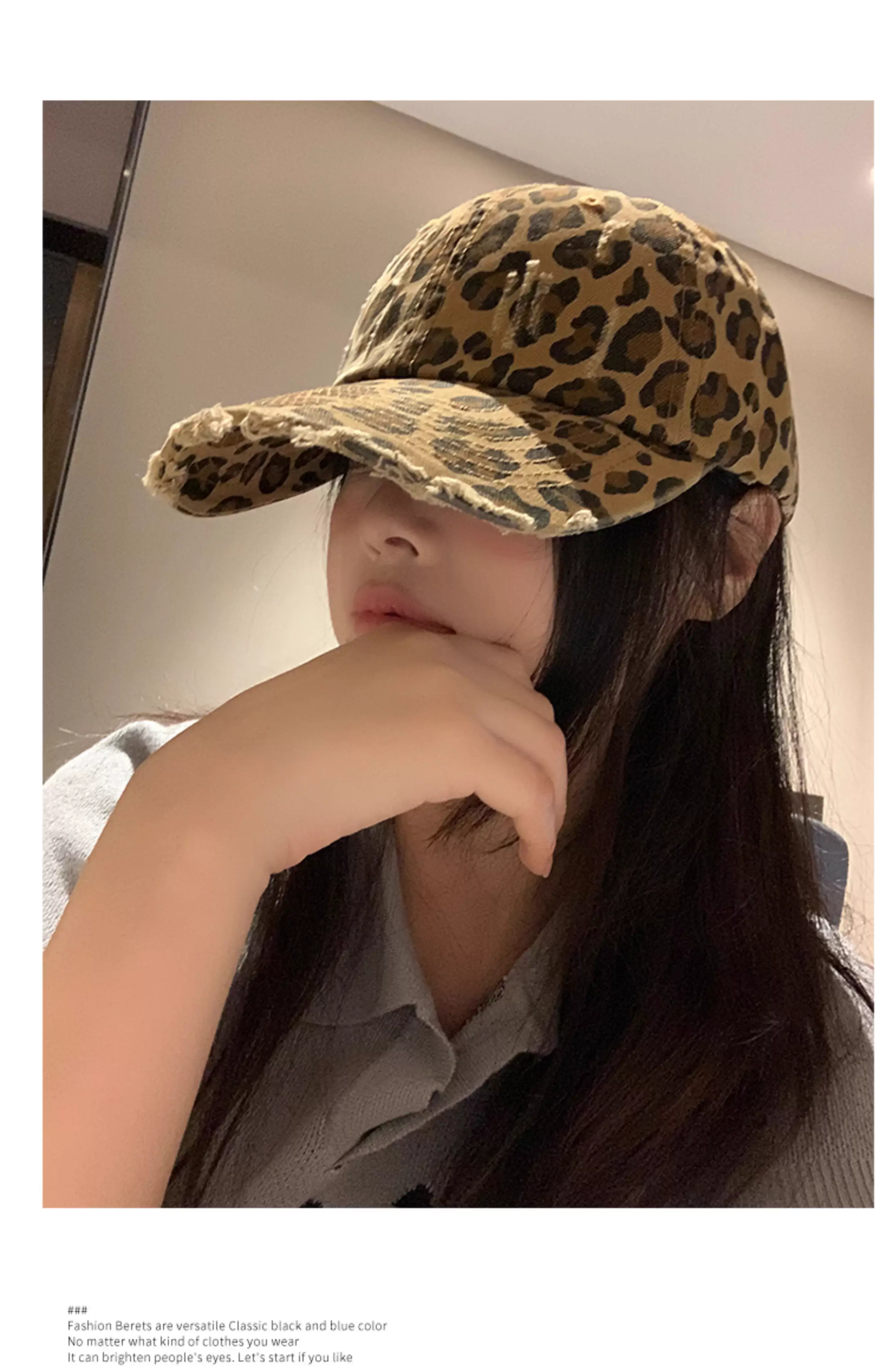 American Style Leopard Print Baseball Cap for Girls — feature 10