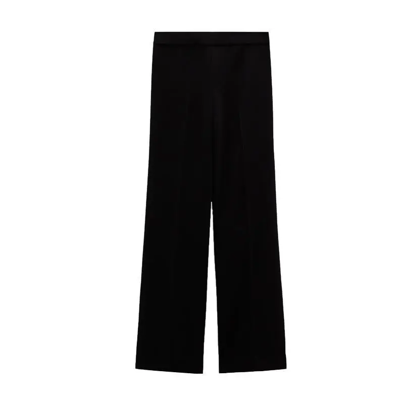 Black Tie Belt Vest Dress Vest Women High Waist Draping Pants