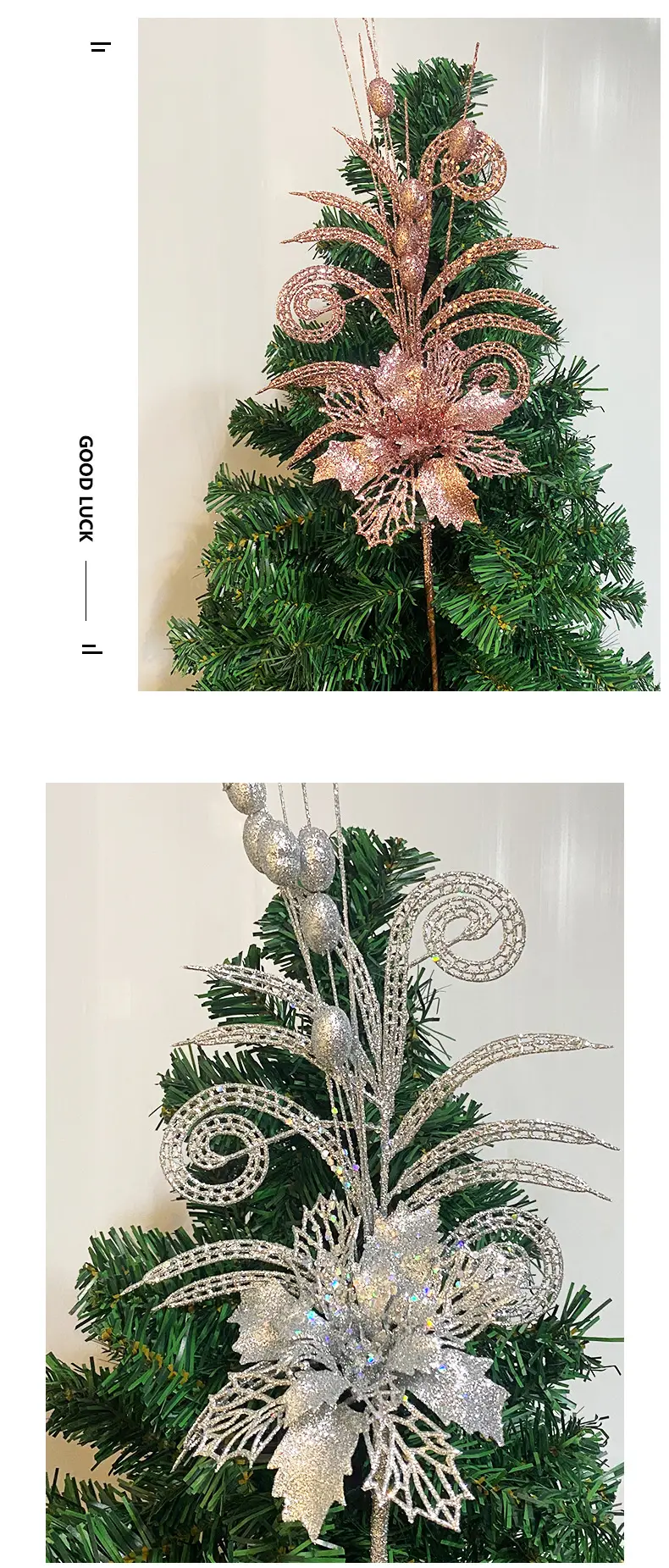 Gold Crossed Sheep Christmas Tree Ornament 55cm — feature 9