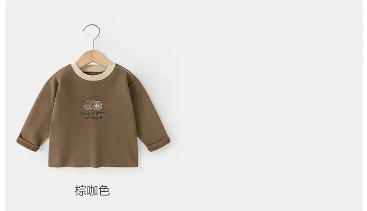 Baby Long Sleeve T-Shirt Set Brown Blue Spring Outfit — feature 15