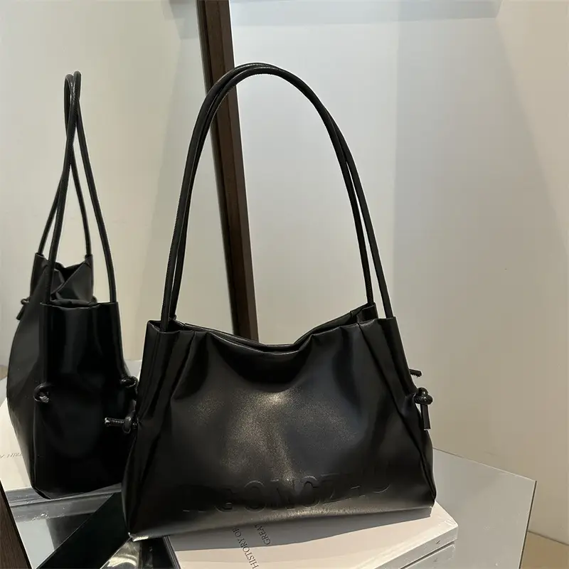 Black Large Capacity Women's Tote Bag Shoulder Bag - Image 5