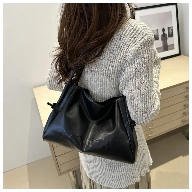 Black Large Capacity Women's Tote Bag Shoulder Bag — feature 20