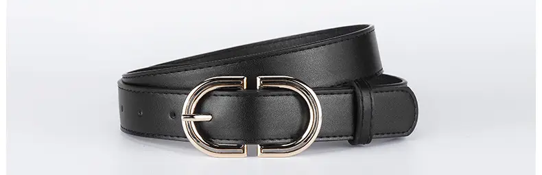 Women's Black Metal Buckle Belt Casual All Match — feature 28