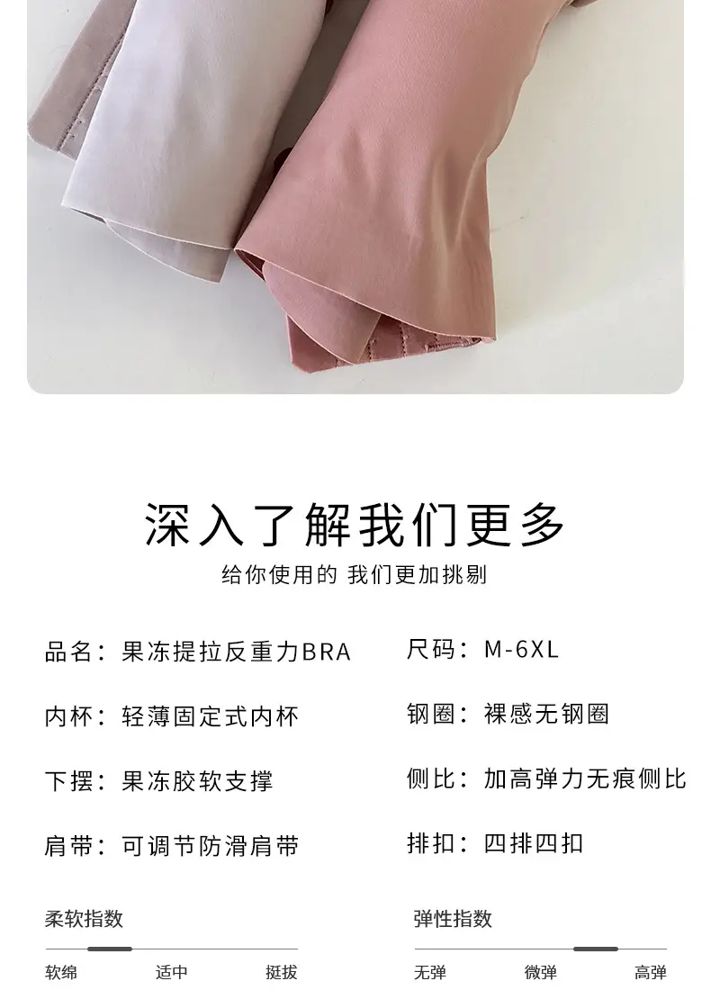 Traceless Strapless Bra Women Adjustable Non-Rimped Comfortable — feature 12