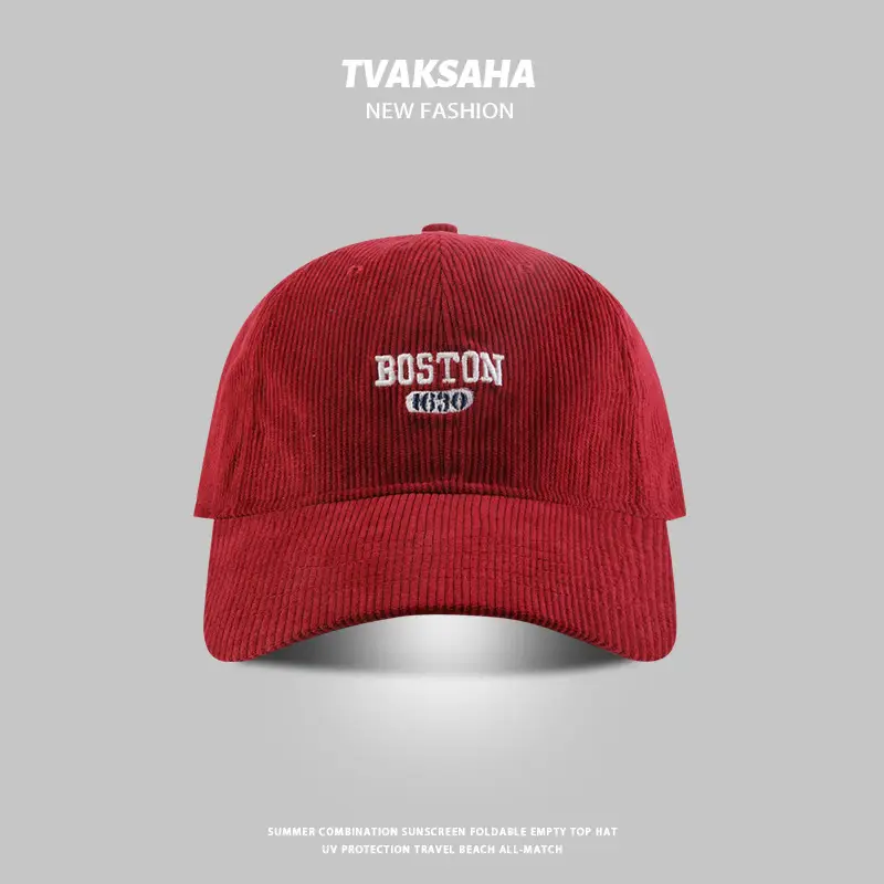 Red Boston Cotton Cap for Men Women Winter Windproof - Image 5