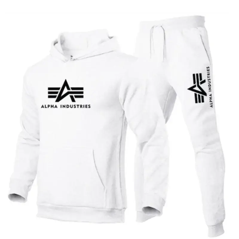 Men's Grey Alpha Industries Hooded Sweatshirt Suit — feature 11