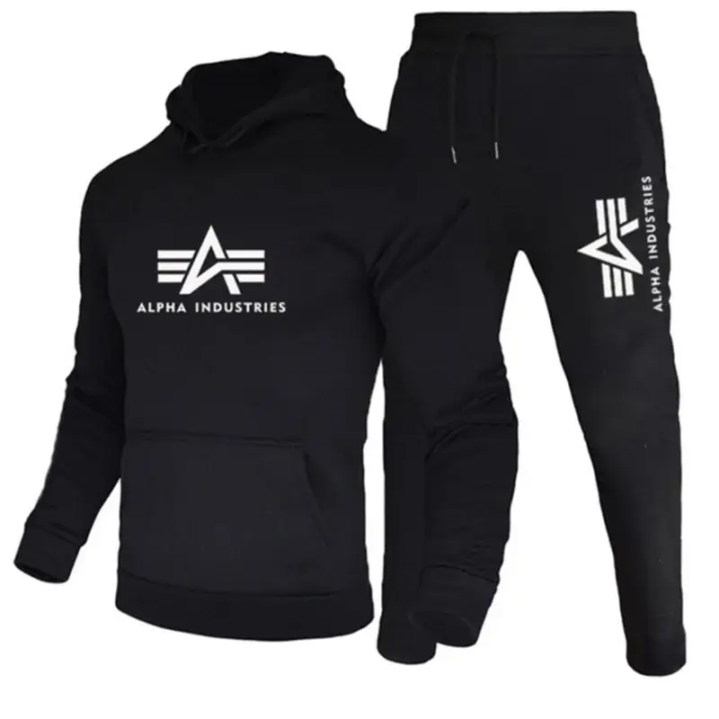 Men's Grey Alpha Industries Hooded Sweatshirt Suit — feature 13