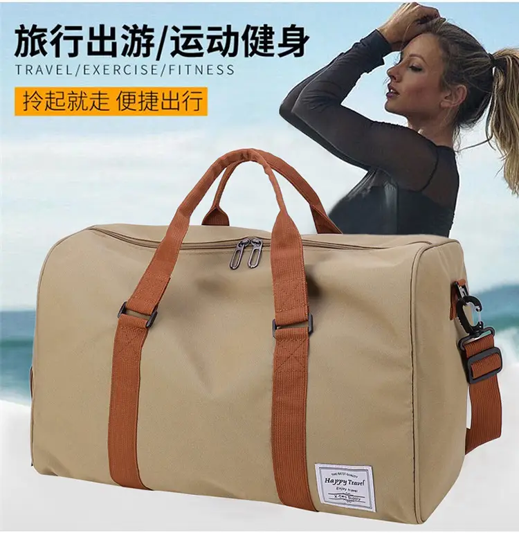 Large Capacity Red Crossbody Bag with Brown Leather Strap — feature 1