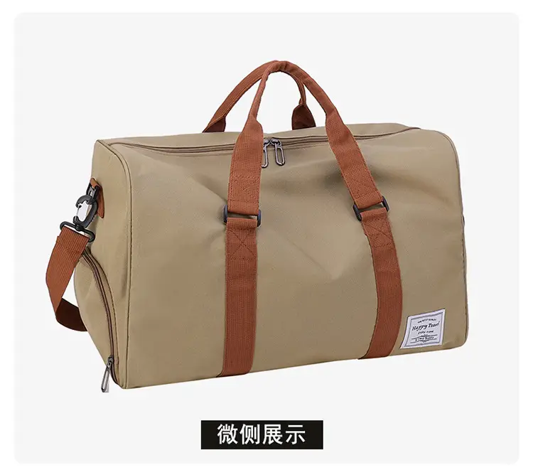 Large Capacity Red Crossbody Bag with Brown Leather Strap — feature 13