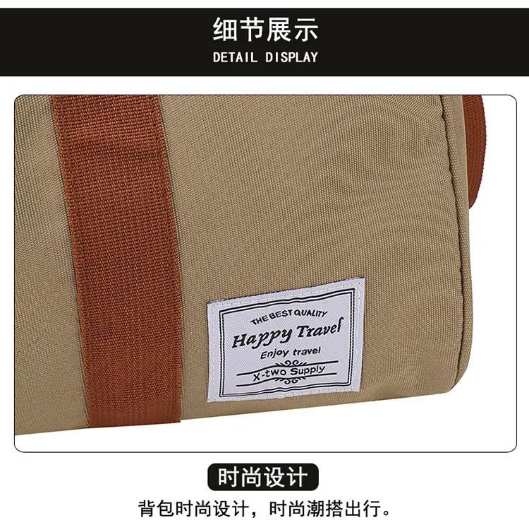Large Capacity Red Crossbody Bag with Brown Leather Strap — feature 17