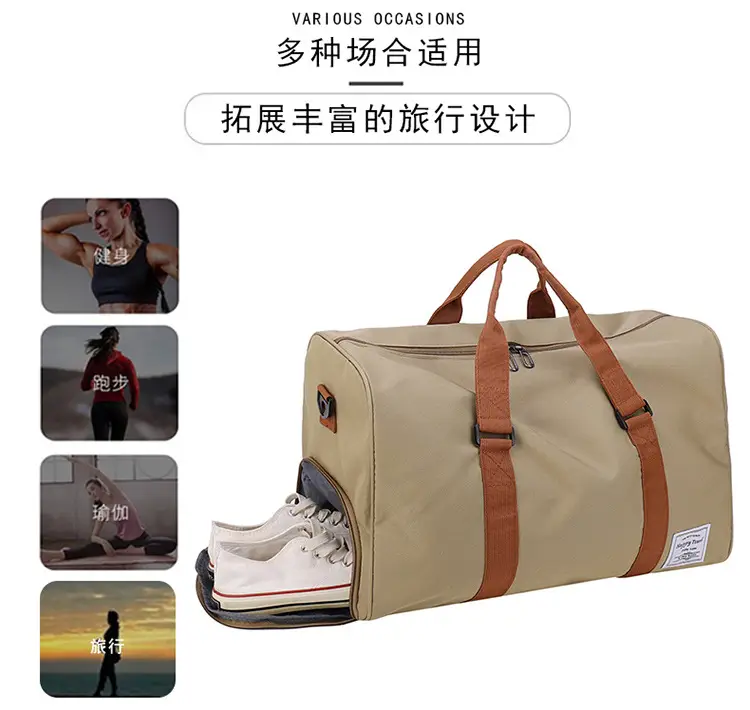 Large Capacity Red Crossbody Bag with Brown Leather Strap — feature 2