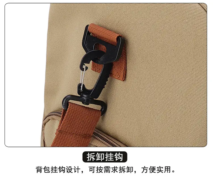 Large Capacity Red Crossbody Bag with Brown Leather Strap — feature 20