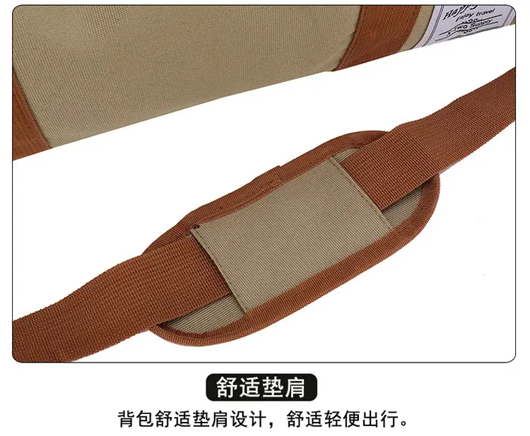 Large Capacity Red Crossbody Bag with Brown Leather Strap — feature 22