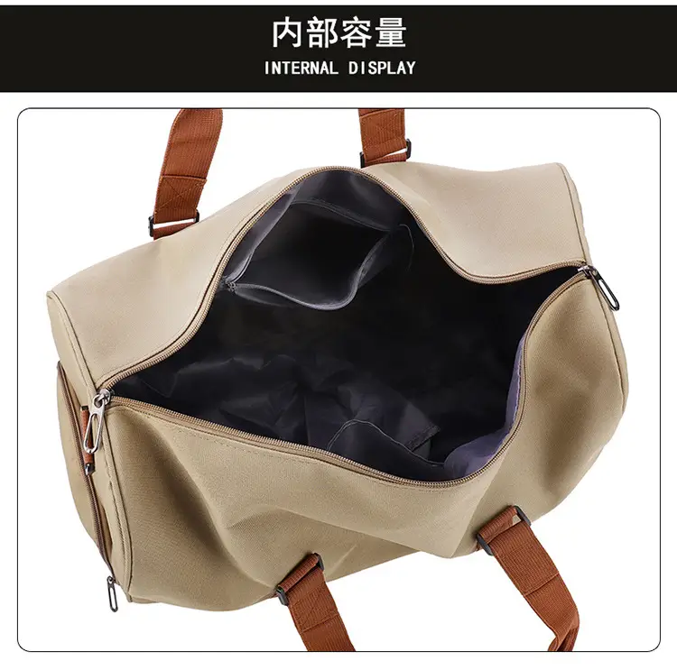 Large Capacity Red Crossbody Bag with Brown Leather Strap — feature 23