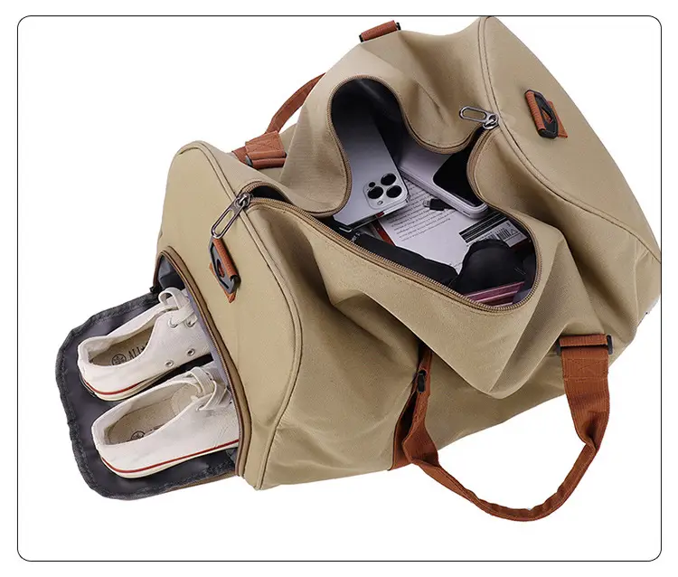 Large Capacity Red Crossbody Bag with Brown Leather Strap — feature 24