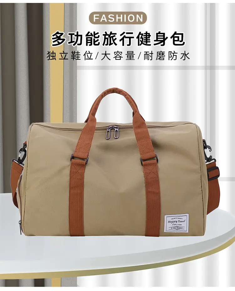 Large Capacity Red Crossbody Bag with Brown Leather Strap — feature 3