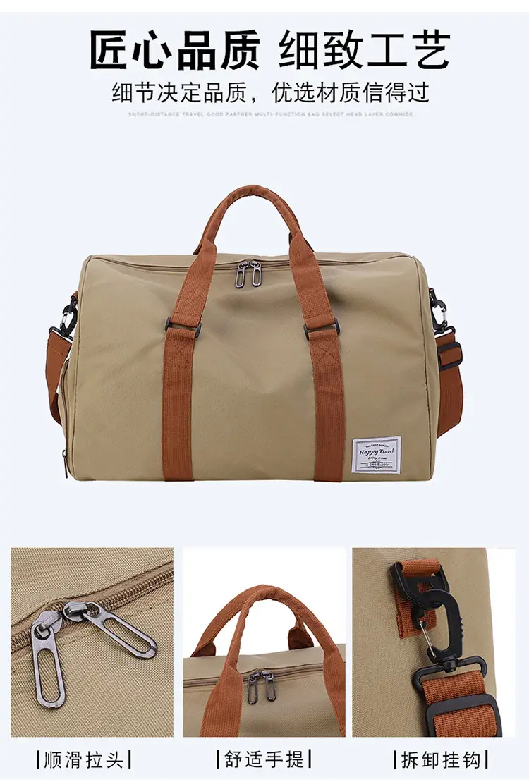 Large Capacity Red Crossbody Bag with Brown Leather Strap — feature 5