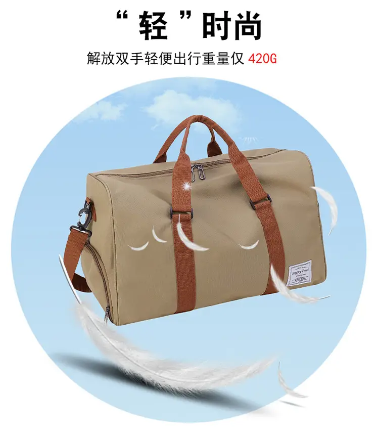Large Capacity Red Crossbody Bag with Brown Leather Strap — feature 7