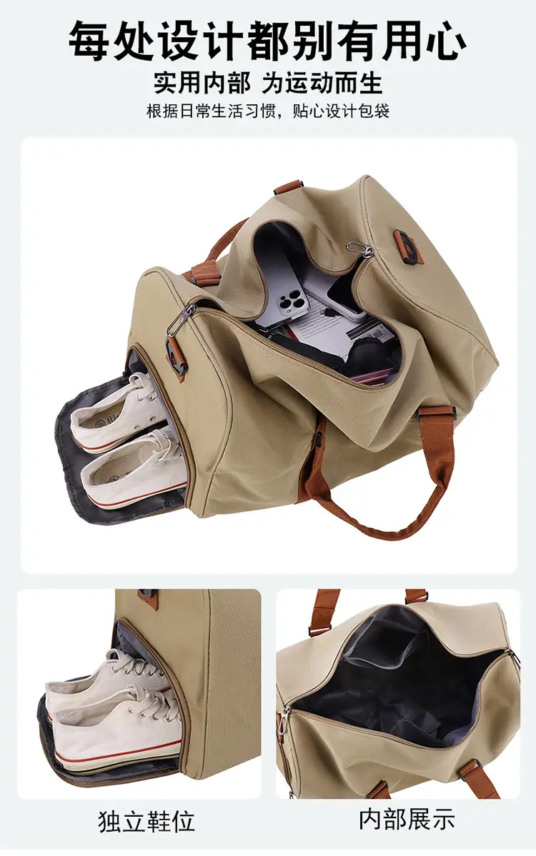 Large Capacity Red Crossbody Bag with Brown Leather Strap — feature 8