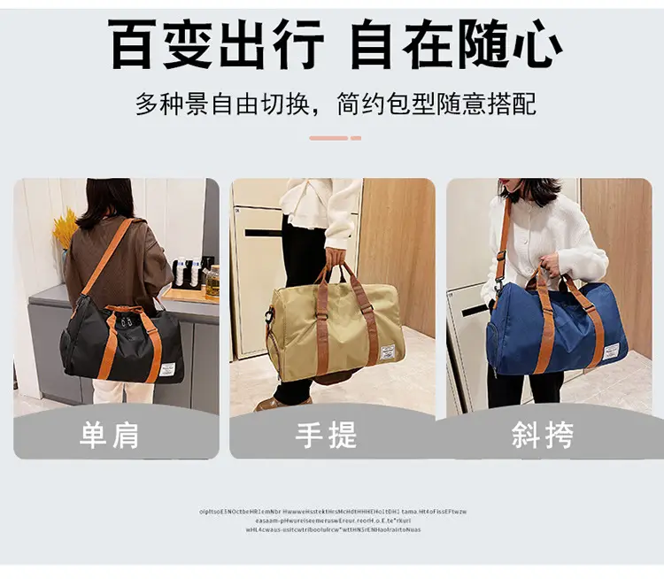Large Capacity Red Crossbody Bag with Brown Leather Strap — feature 9