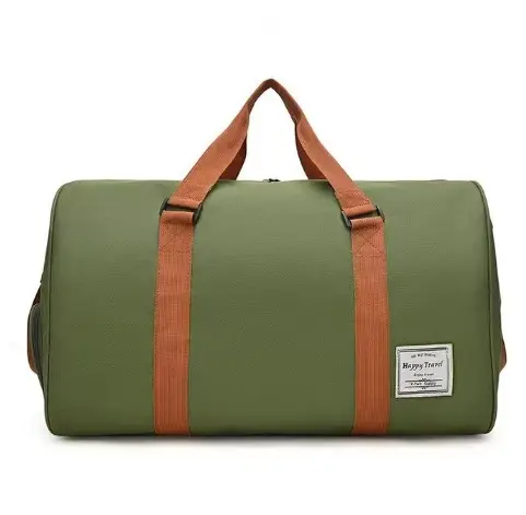 Large Capacity Red Crossbody Bag with Brown Leather Strap - Image 5