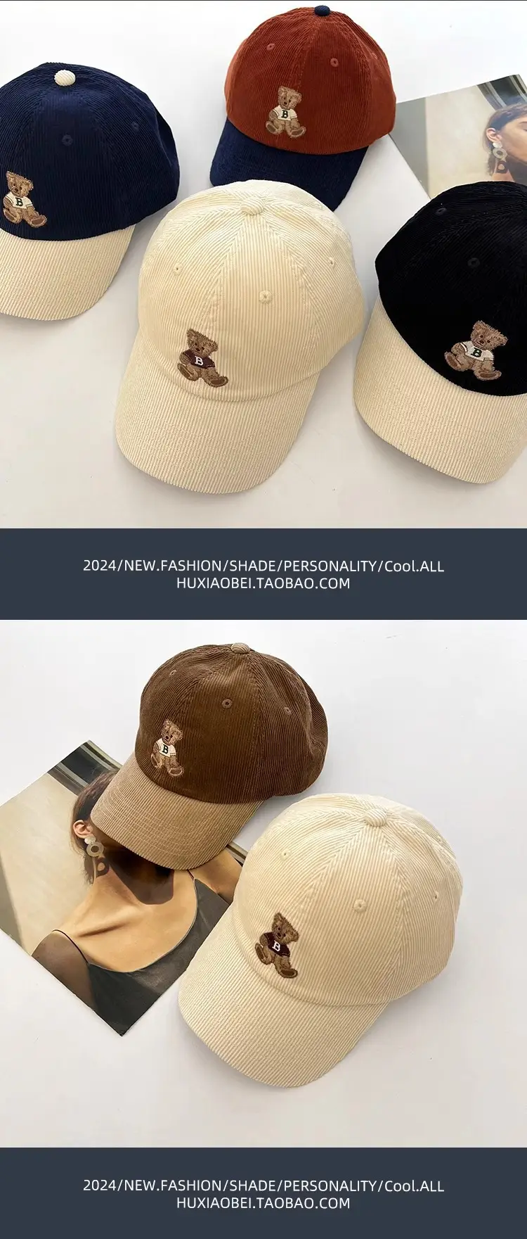 Japanese Style Cartoon Bear Cap for Women Spring Fall — feature 5