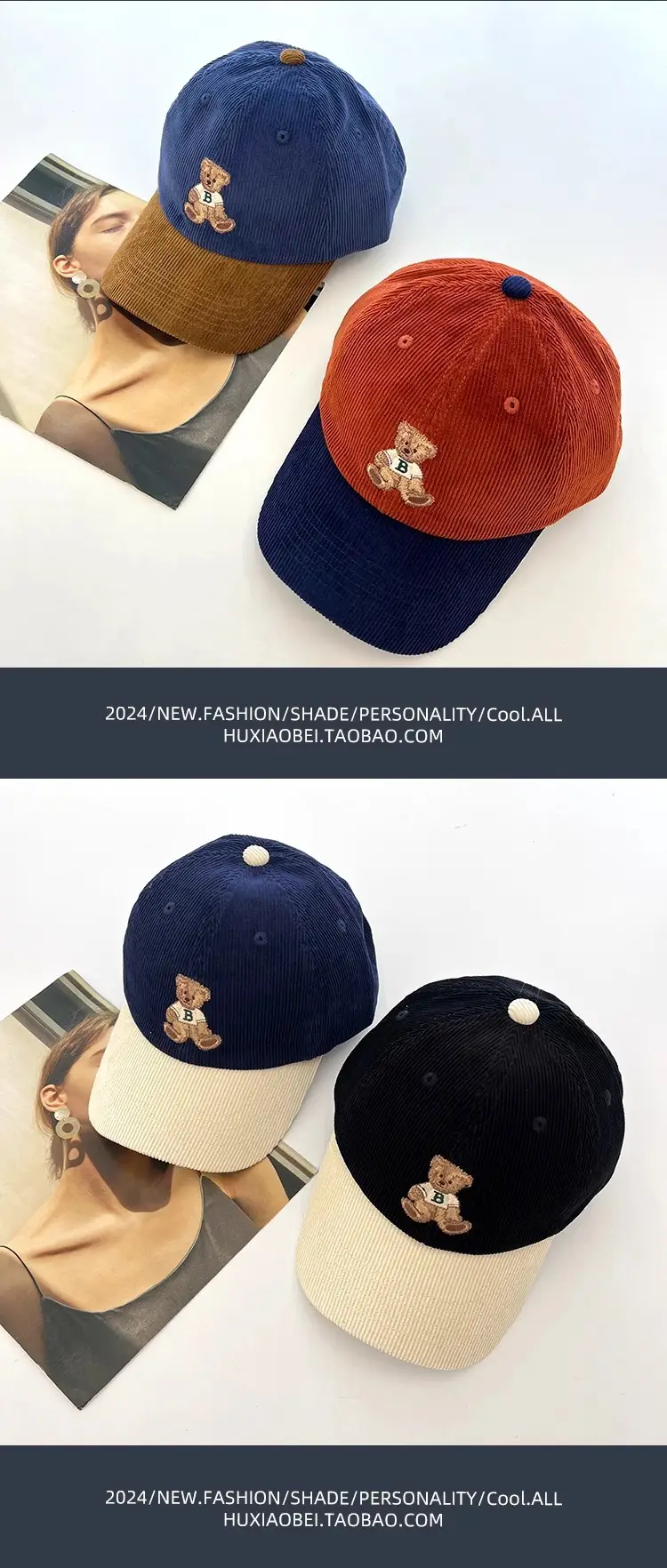 Japanese Style Cartoon Bear Cap for Women Spring Fall — feature 6