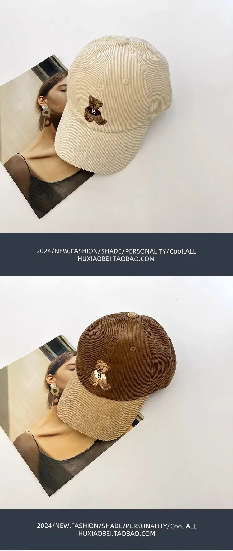 Japanese Style Cartoon Bear Cap for Women Spring Fall — feature 7