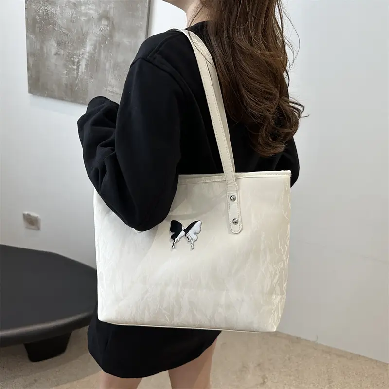 Women's Grey Butterfly Shoulder Bag 2024 Summer