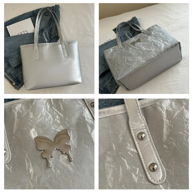 Women's Grey Butterfly Shoulder Bag 2024 Summer — feature 9