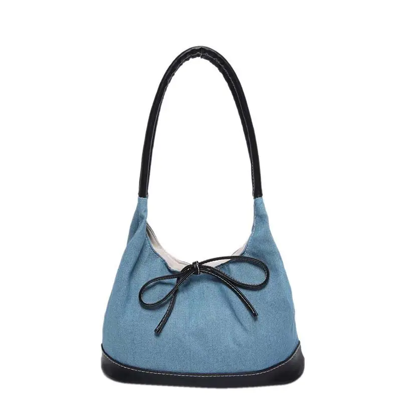 Korean Style White Black Bow Shoulder Bag - Image 7