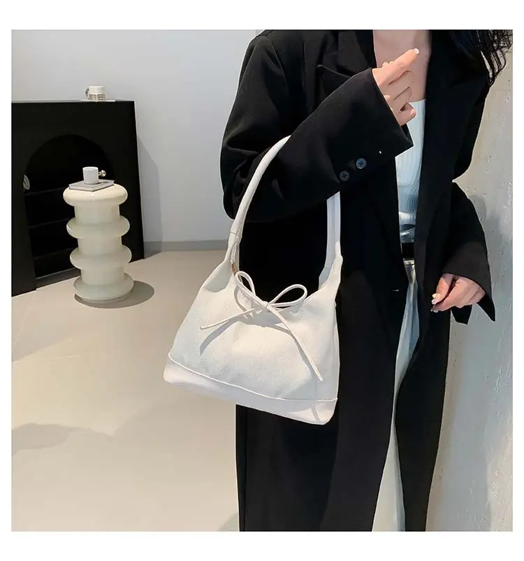 Korean Style White Black Bow Shoulder Bag — feature 14