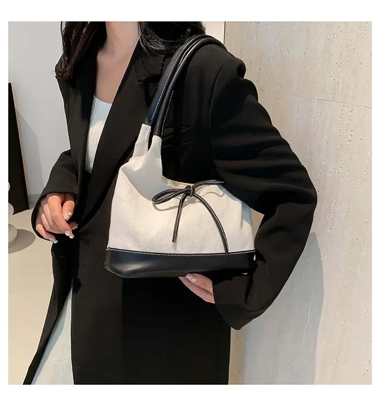 Korean Style White Black Bow Shoulder Bag — feature 20