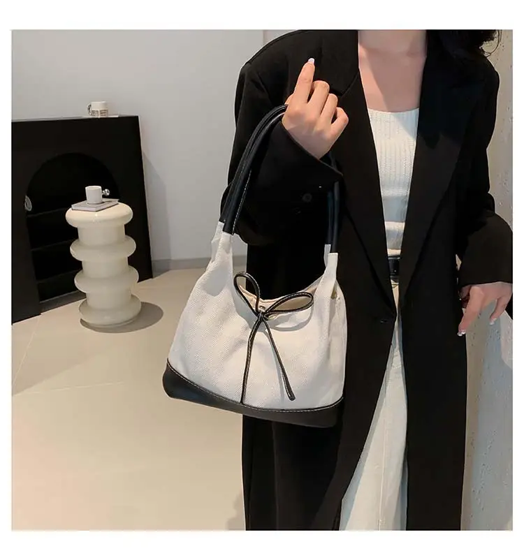 Korean Style White Black Bow Shoulder Bag — feature 21